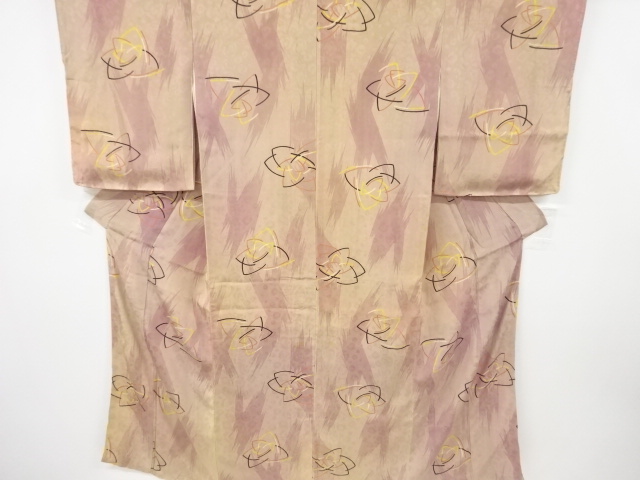 アンティーク　紋錦紗抽象薔薇模様着物